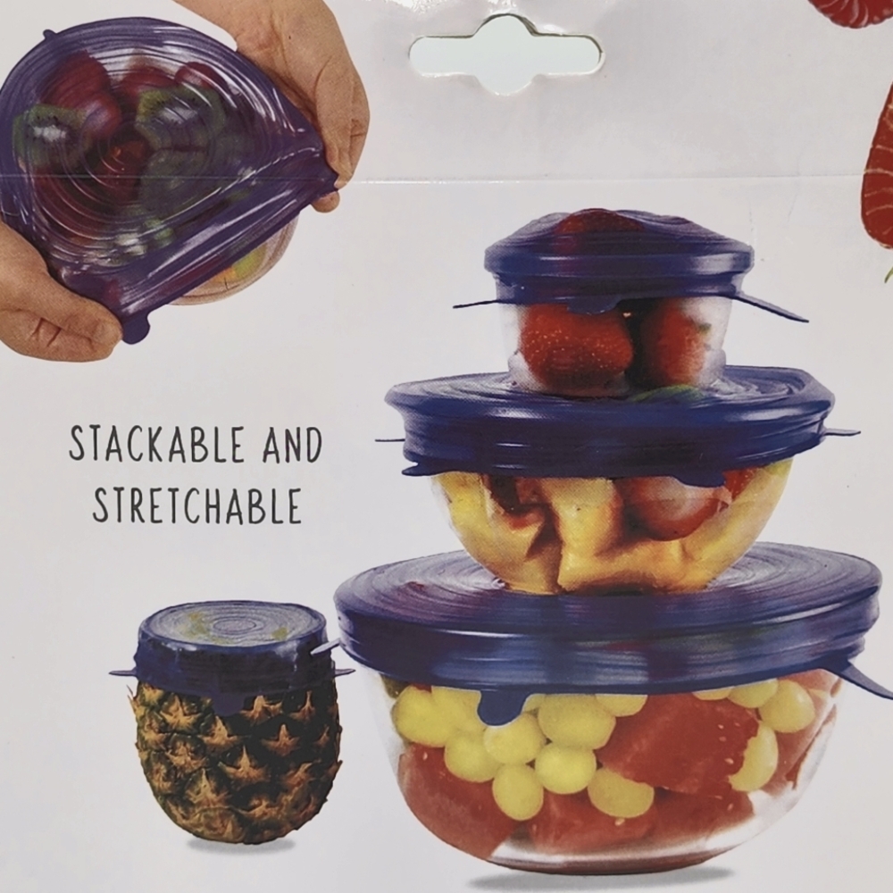 Estretchable Round Silicone Food Covers Eco Friendly Reusable 12pcs - Picture 4 of 7